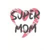European size Women'S Oversized 'Super Mom' Graphic T-Shirt with Pink Heart  Bold Lettering - Soft Stretch Crew Neck Short Sleeve Top