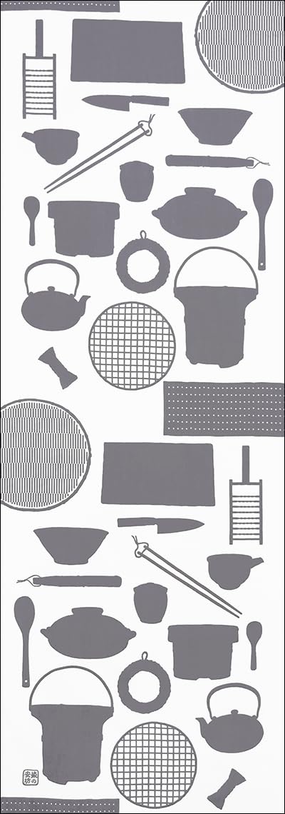

Some no Anbo Tenugui hand Utensils Japanese Style Tokuoka Made in 35cm x 100cm (Japanese towel) Cooking - - Gray - Hand-dyed, 100% Cotton, weave,