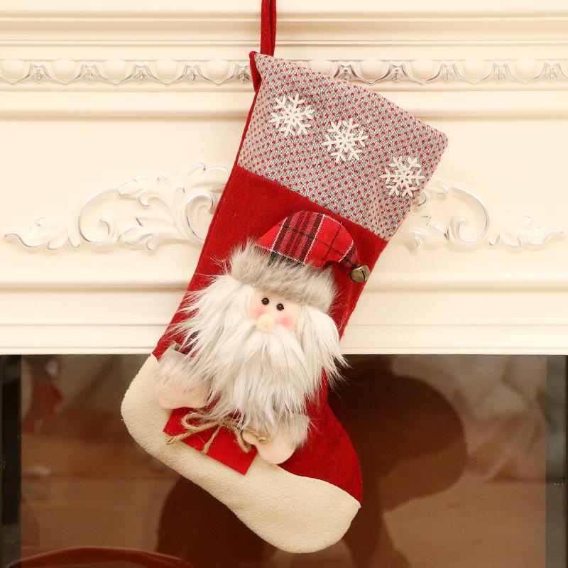Christmas Stocking Large Xmas Gift Bags Fireplace Decoration Socks Christmas Decor
