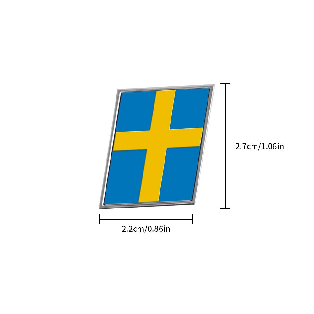 Rear Badge Sticker, Swedish Flag, Luggage Sticker, Metal Car Sticker for VOLVO S90 XC90 V90 EM90 XC70 S80 S40 XC60 S60 V60 XC40 T6
