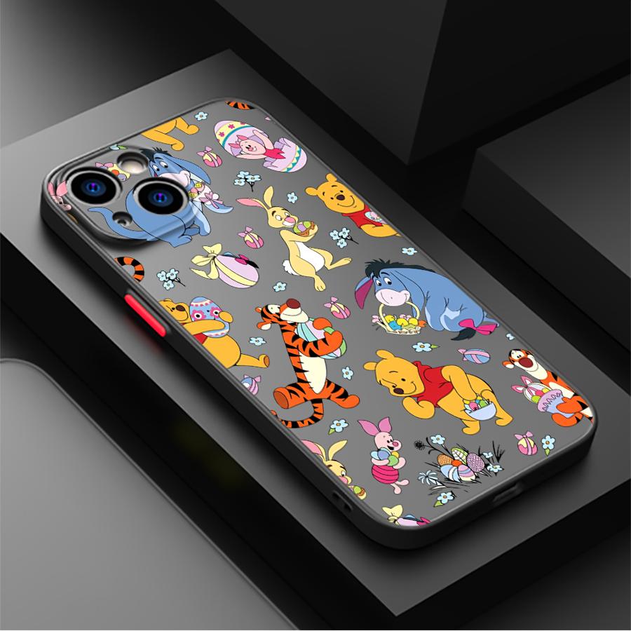 Cartoon Pooh Case for iPhone 17 Pro Max 7 8 SE 15 12 16 Plus Air 17e XS XR 13 Mini 14 11 Back Phone Cover