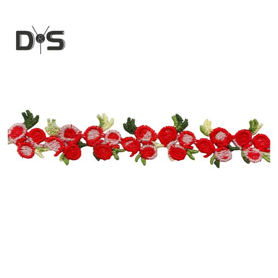 15 Yards Blommig Spetskantband Polyester Broderad Spetsapplikationsremsa Blommig Spetsband Sytyg för DIY-hantverk Bröllopsdekorationer