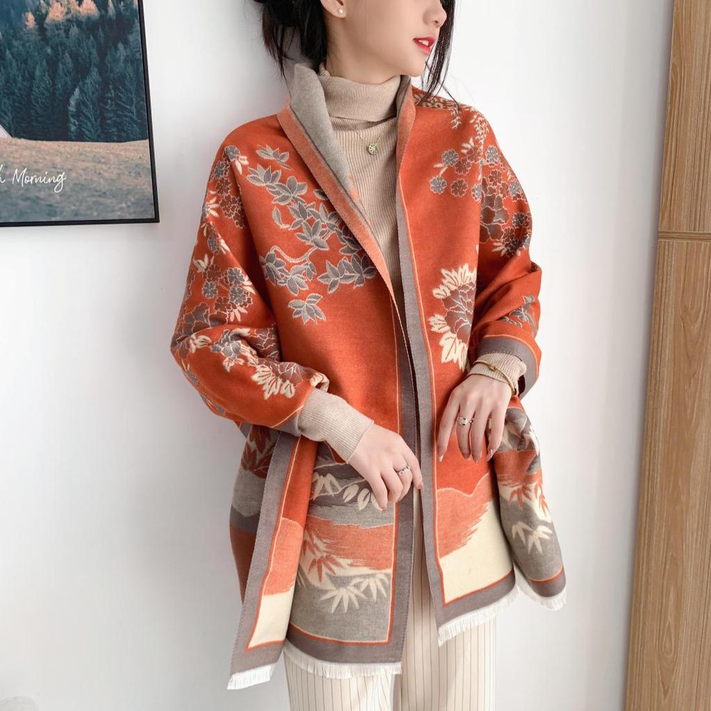 Liu Yifei Langer Schal Damen Winter Halswärmer - Hochwertiger Kaschmir-Imitat Strickschal