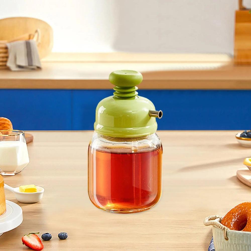 100ml Press Type Glass Oil Bottle Refillable Olive Oil Jar Oil Dispenser  Camping