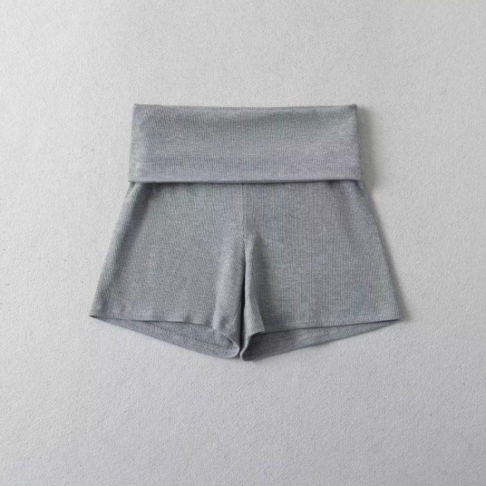 

Пикантные шорты-безопасности с отворотом и низкой посадкой – Весна/Лето 2025 Утягивающие, облегающие бедра, горячие шорты M