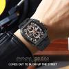 CURREN Silicon Strap Multi-functional Dialn Auto Date Design Men's Watch Sports Chronograph Watches