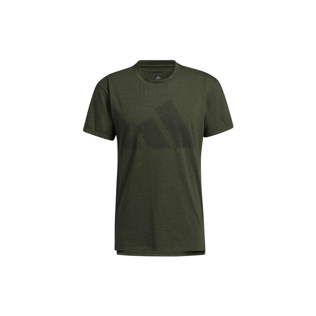 Adidas T Shirts Men's Green Crew Neck Moderate Straight Fit GT7249