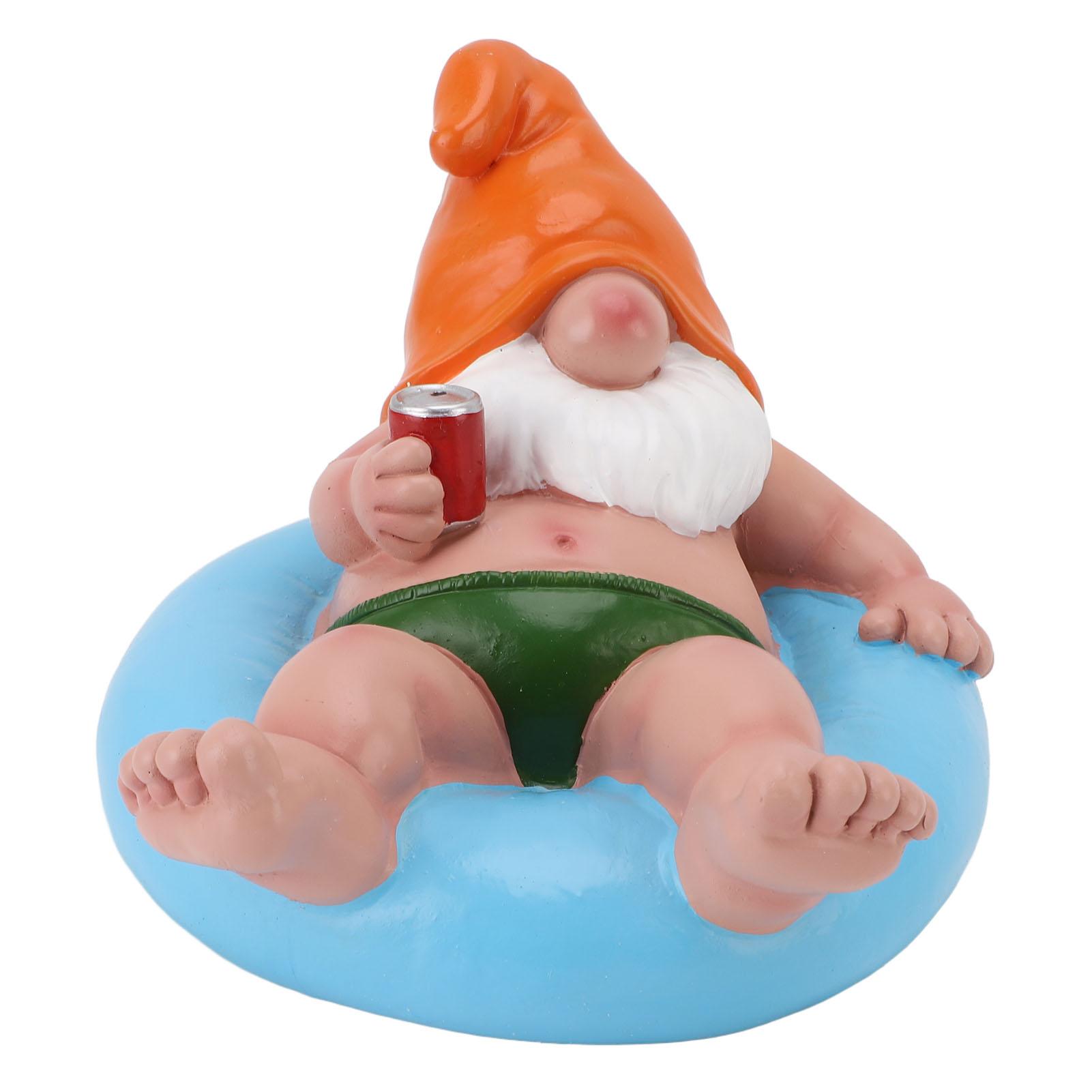 

Pool Floater Gnome Statue Resin Pool Party Relaxing Funny Garden Floating Gnome Figurine for синій