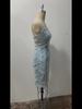 Rochie Retro Europeană & Americană 2024 Vară cu Mărgele și Paiete Verzi cu Bretele Sexy