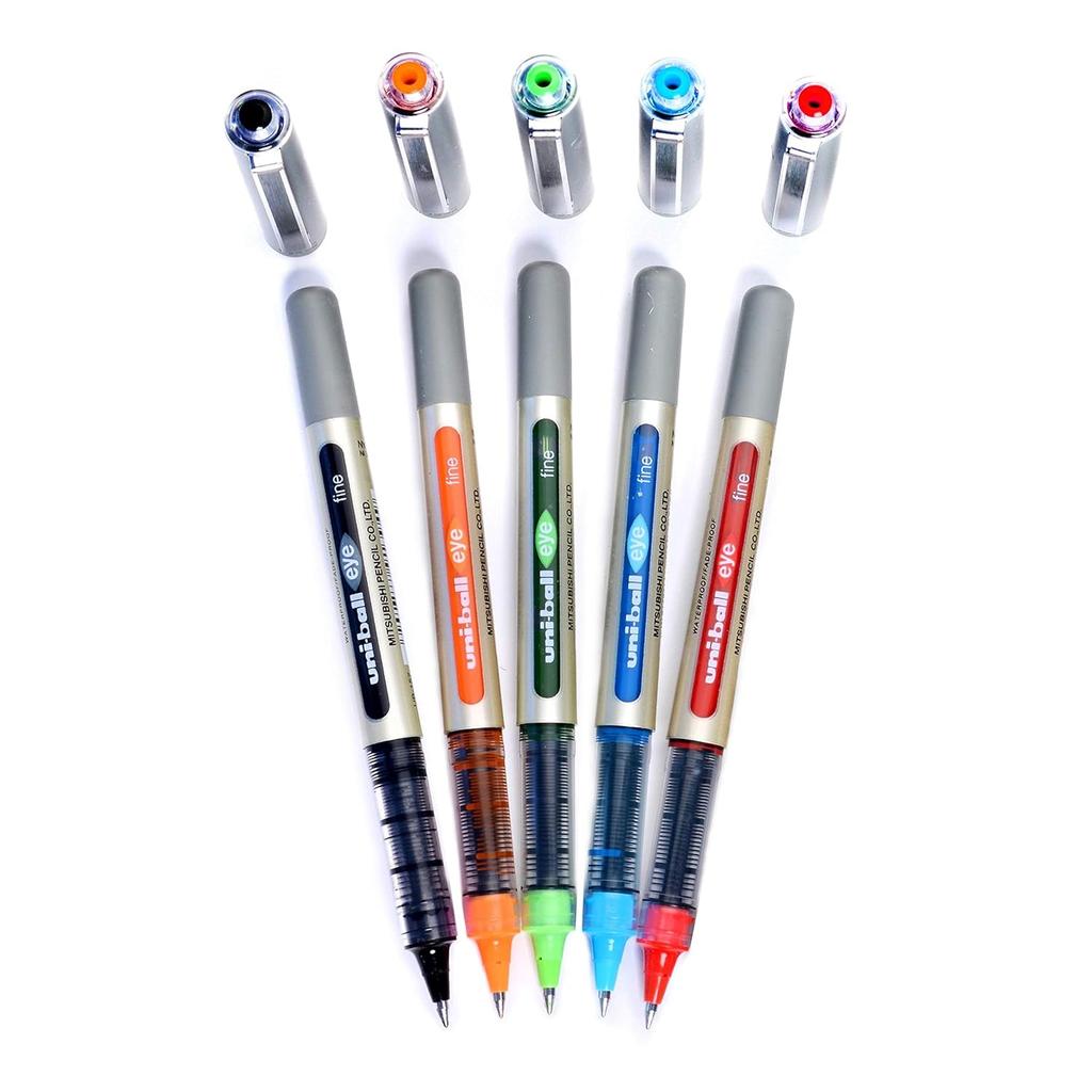 Uni-Ball Eye UB157 Roller Ball Pen 0.7mm Multicolor Ink Pack of 5 for Office, School & Home Writing