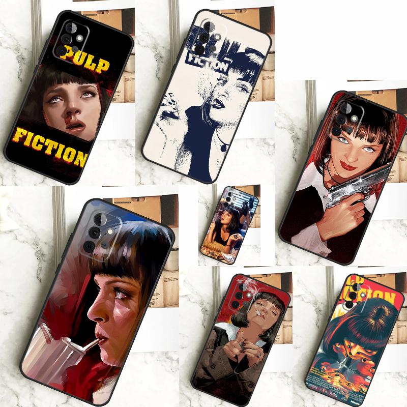 Mia Pulp Fiction Case For Samsung Galaxy A55 A35 A15 A14 A34 A54 A73 A53 A33 A23 A13 A12 A32 A52 A51 Cover