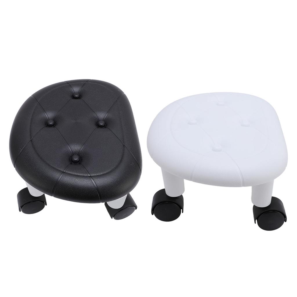 Low Rolling Stool with Wheels Ergonomic Heavy Duty Short Rolling Seat for Bedroom Living Room