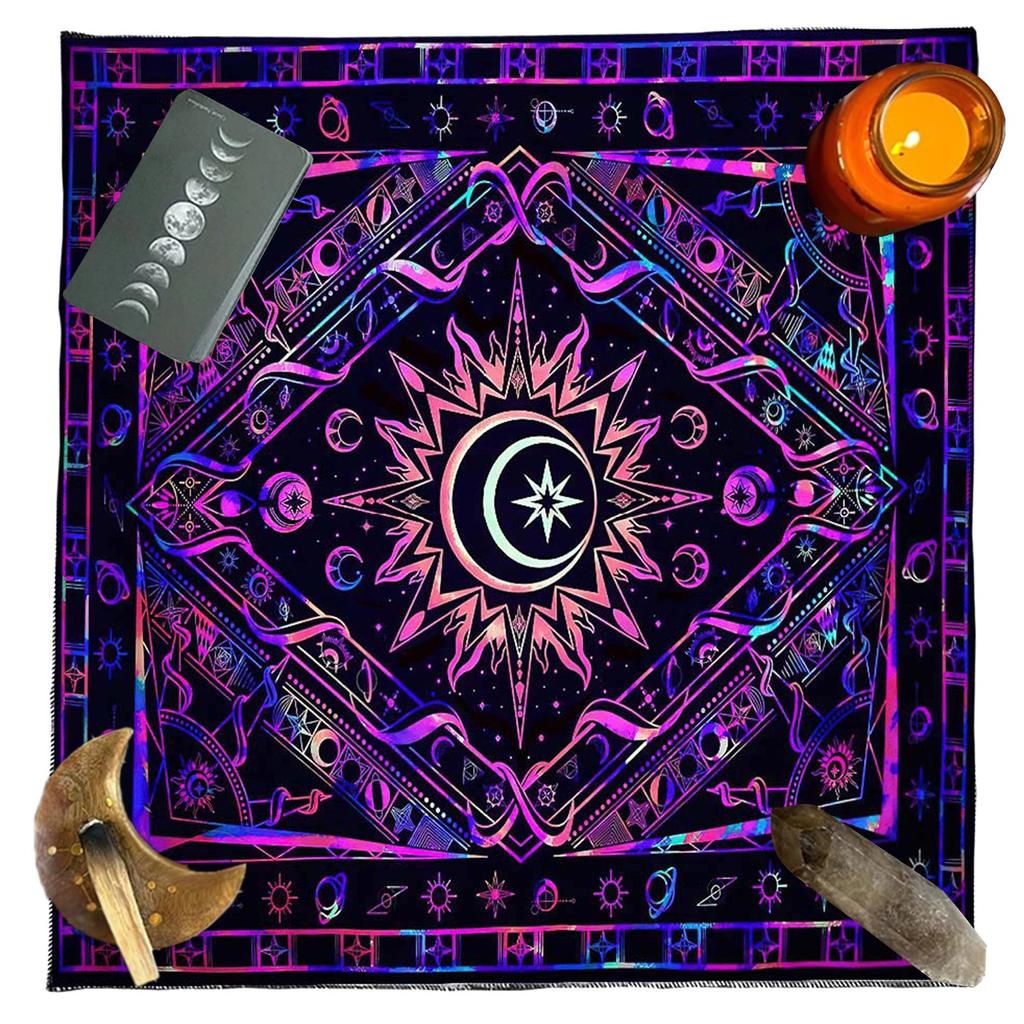 Comfortable Tarot Tablecloth Witchcrafts Table Cloth for Tarot Enthusiasts Table Cover Prolonged Use Tablecloth