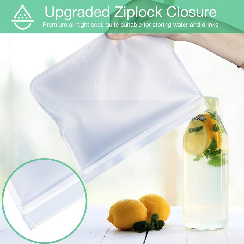 Reusable PEVA Fresh-Keeping Food Storage & Freezer Bag, Self-Sealing for Fruits & Vegetables
