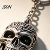 Small Punk Decoration 3D Printed Skull Keychain, Detailed Skeleton Key Ring Pendant for Cool Trendy Toy Bag Backpack, Spooky Accessory, Halloween Gift