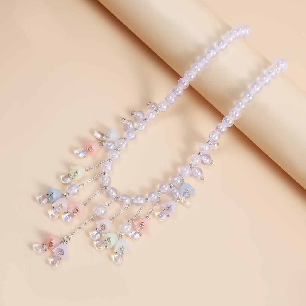 Summer Color Beaded Necklace Light Luxury Collarbone Chain Temperament High Sense Tassel Necklace Women