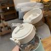 500 ml Wasserflasche mit Strohhalm, Pop-Up-Abdeckung, tragbare, süße Trinkflasche aus Kunststoff, auslaufsicheres Trinkgeschirr zum Trinken