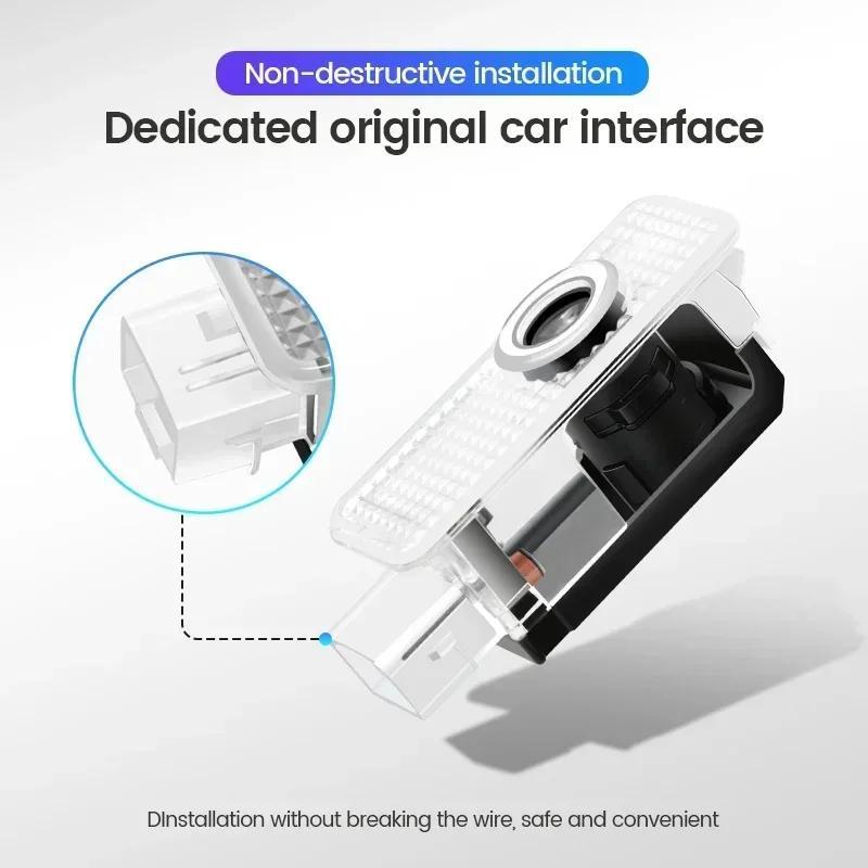 Car Door Decoration Laser Projector Logo Lights LED HD Welcome Lamp For 5rvdf A1 A3 8P 8V A4 A5 A6 A7 A8 Q3 Q5 Q7 Q8 Sline TT RS rvdf5