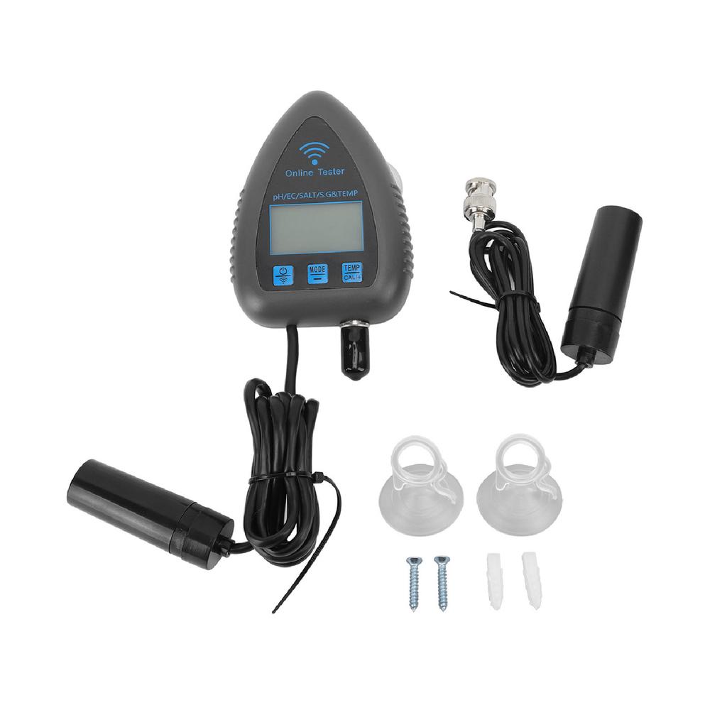 PH Temperature Water Quality Meter Mini Continuous 5 In 1 PH EC SALT SG TEMP Monitor Wireless WiFi