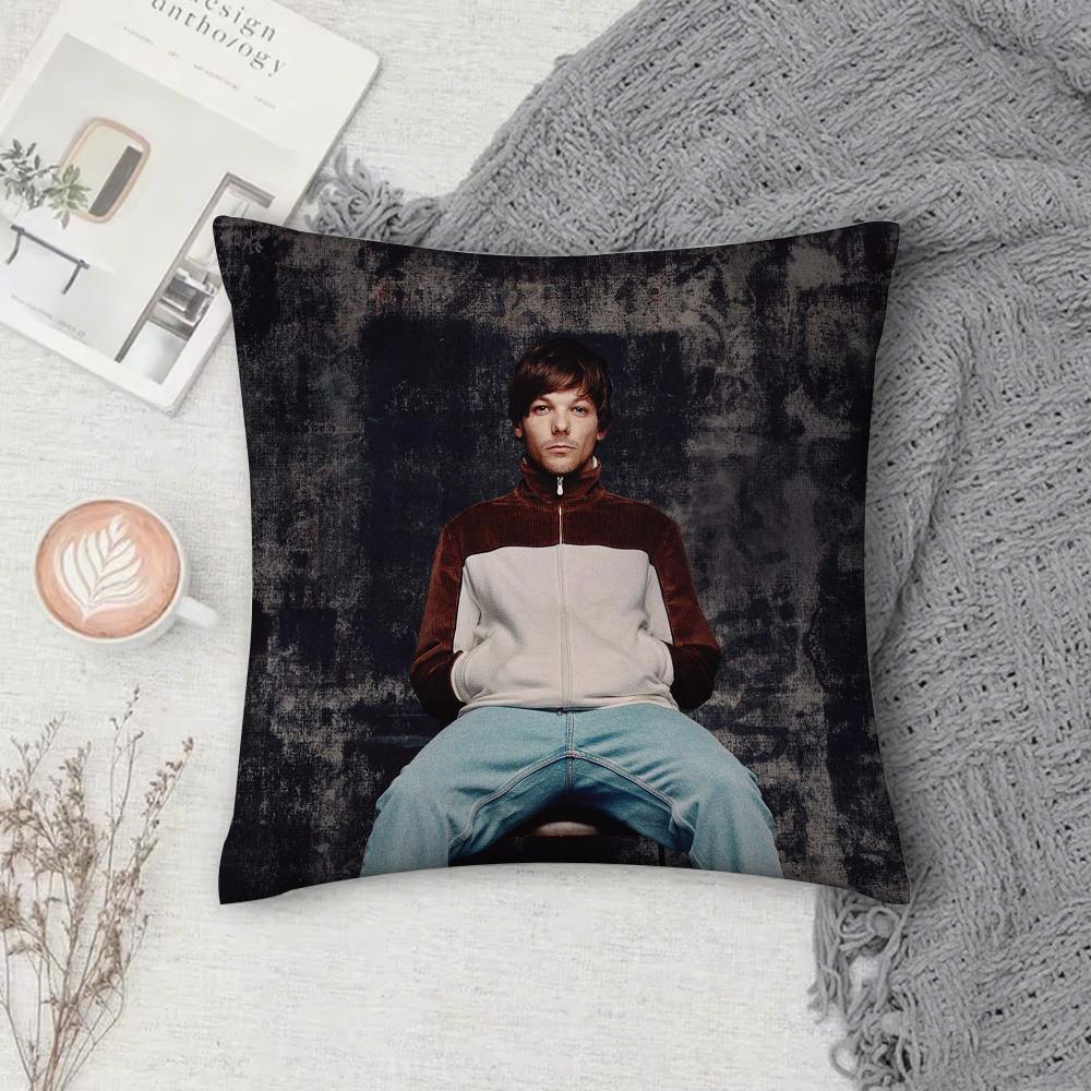 L-Louis Hot Singer Tomlinsons Pillow Case Square Double-Sided Printing Short Plush Sofa Cushion Cover Bedroom Bedside Pillow