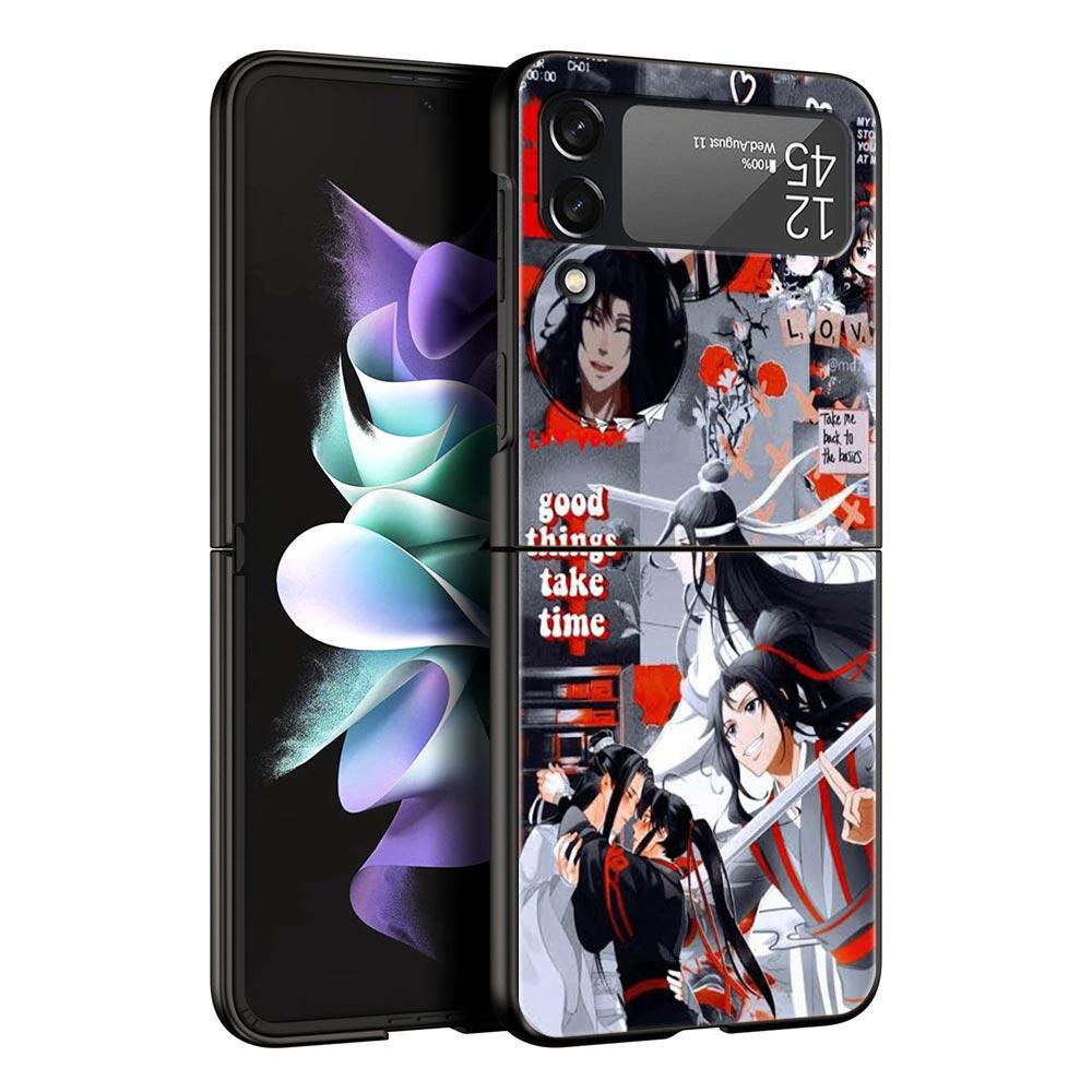 Anime Mo Dao Zu Shi MDZS Z Flip 4 Phone Case For Samsung Z Flip 3 5G Black Hard Shell Galaxy ZFlip3 ZFlip5 Cover Folding Luxury
