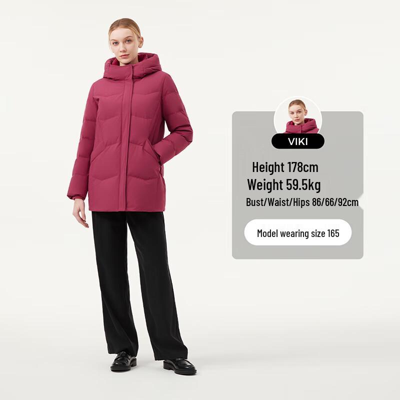 Tanboer Women's Mid-Length Hooded Down Jacket 510506D