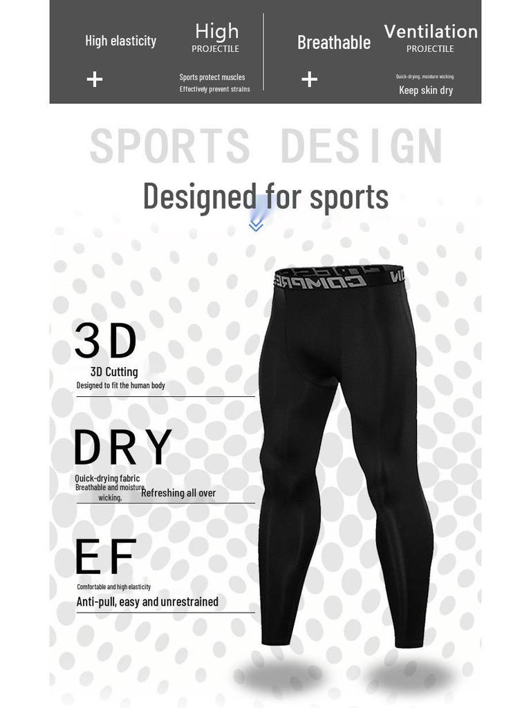 Men's Quick-Dry Compression Leggings for Running, Training, and Basketball