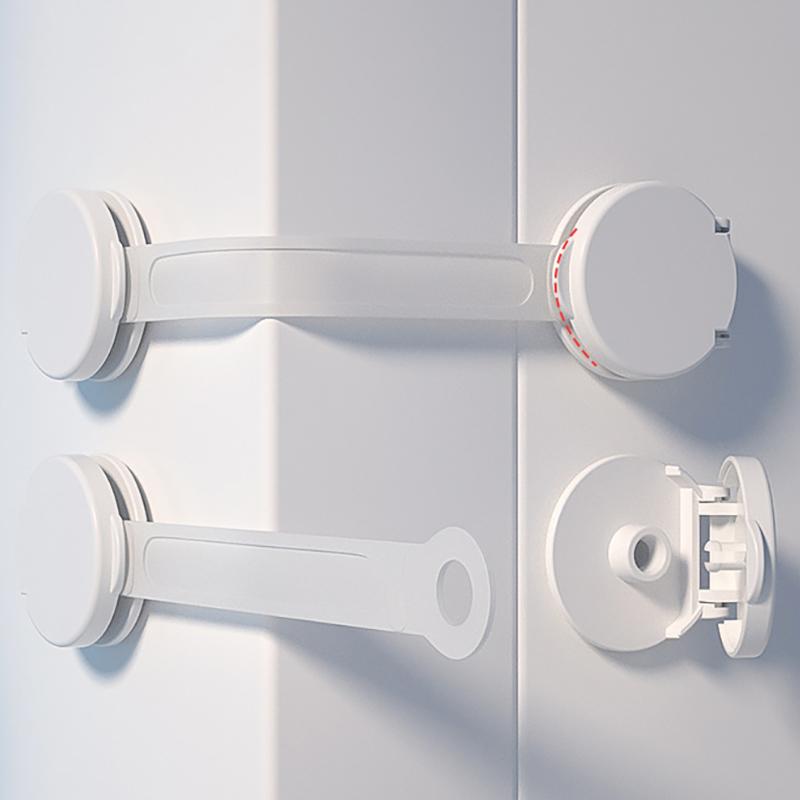 Baby Safety Drawer Lock Anti-Pinching Hand Cabinet Drawer Locks Plastic White Safety Buckle for Children Kids Protection Fuse Holders1