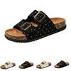 Women Open Toe Casual Slide Sandals Adjustable Buckle Straps Lightweight Comfortable Footbed Summer Footwear