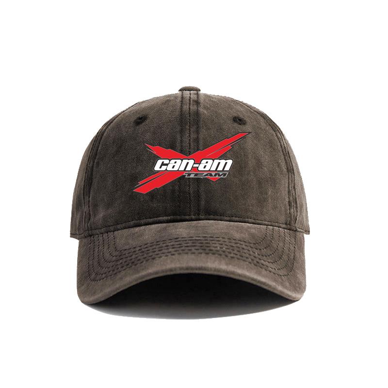 Can Am Team Baseball Cap Distressed Hats Cap Unisex Retro Outdoor Summer Adjustable Can Am Logo BRP Hat