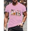 Summer Round Neck Halloween Ghost & Goose Graphic 3D Print T-shirts Fashionable Casual Short Sleeved Men's T-shirts