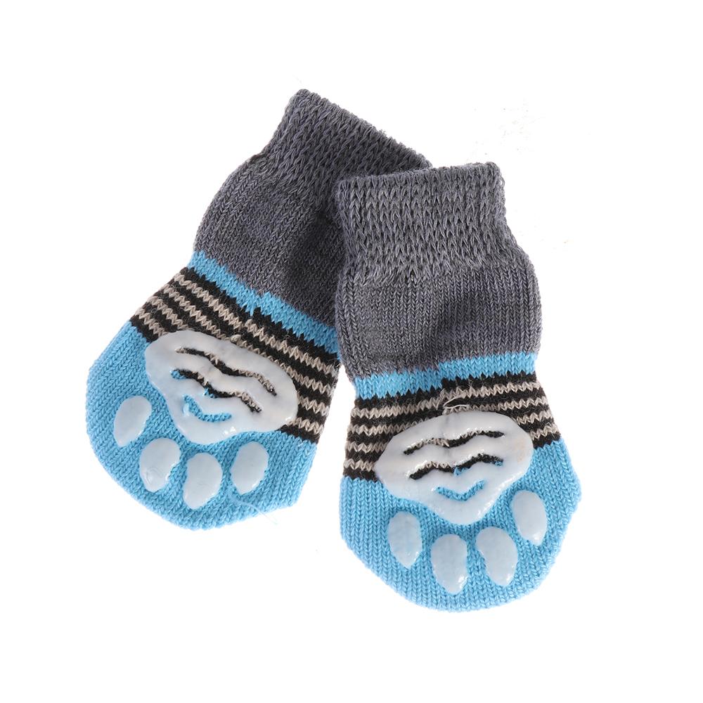 4Pcs/set New Cats Shoe Candy Color Anti-Slip Dog Shoes Knitted Socks Puppy Boots