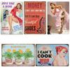 Tin Sign Retro American Goods Interior Vintage Wall Hanging MSW2575 Girl A (5 Pcs)