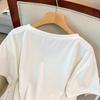 Versatile Slimming V-Neck Quick-Dry Plus Size Women's Top - Summer Short Sleeve, Solid Color, 300 Jin Capacity