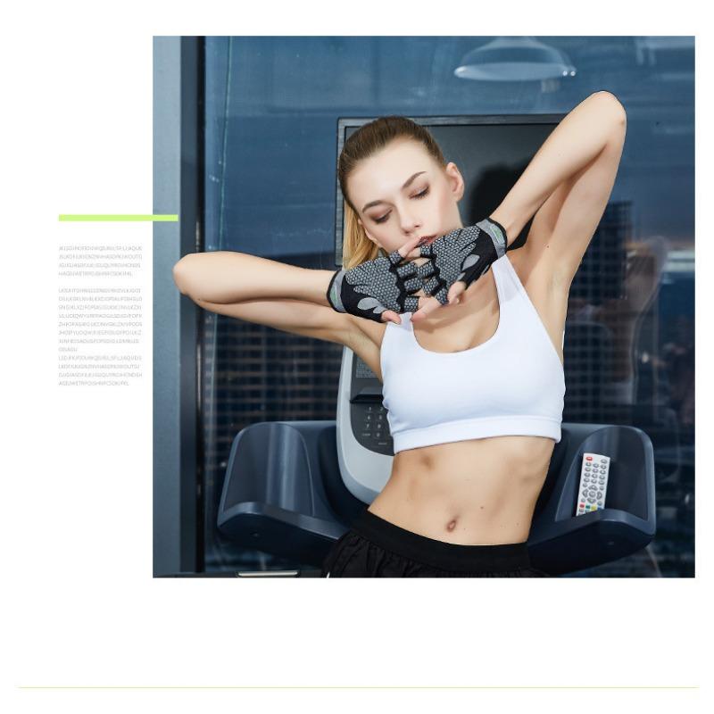 Half Finger Fitness Gloves Palm Shock Absorption Non Slip Breathable For Men Women Outdoor Cycling Sports