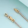 Adjustable Titanium Double Buckle Zircon Bracelet – Stainless Steel Simple Tennis Chain Fashion Accessory