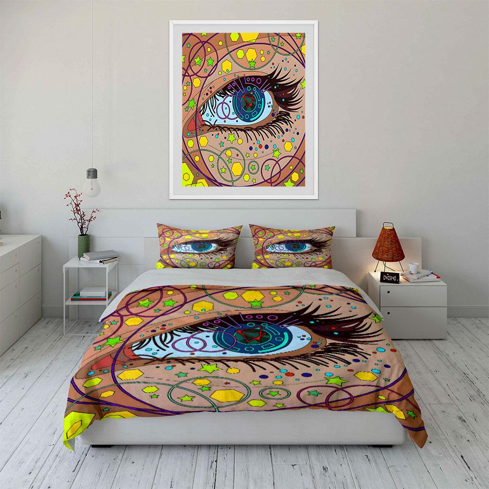 "Cosmic Gaze of Wonder" Bedding Sets Duvet Covers Pillowcases(1* Duvet Cover 2* Pillowcases Without Duvet Insert)