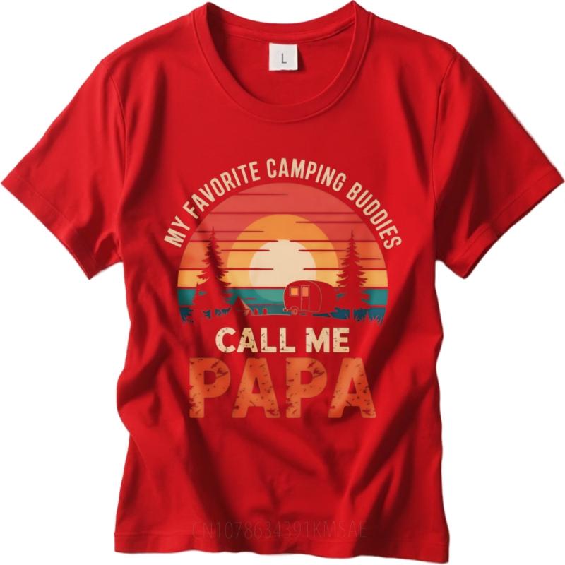 Plus Size Tshirt Soft For him Crew Neck tshirt Black My Favorite Camping Buddies Call Me Papa Everyday Unisex Tee shirt S