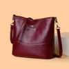 Einfache Bucket Bag Retro Damenhandtasche Großvolumige Pendler-Ein-Schulter-Umhängetasche