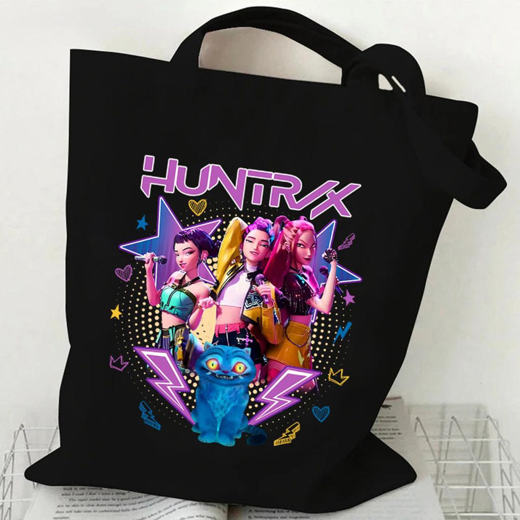 Hunters Surrounding Printed Canvas Shopping Tote Bag With Large Capacity