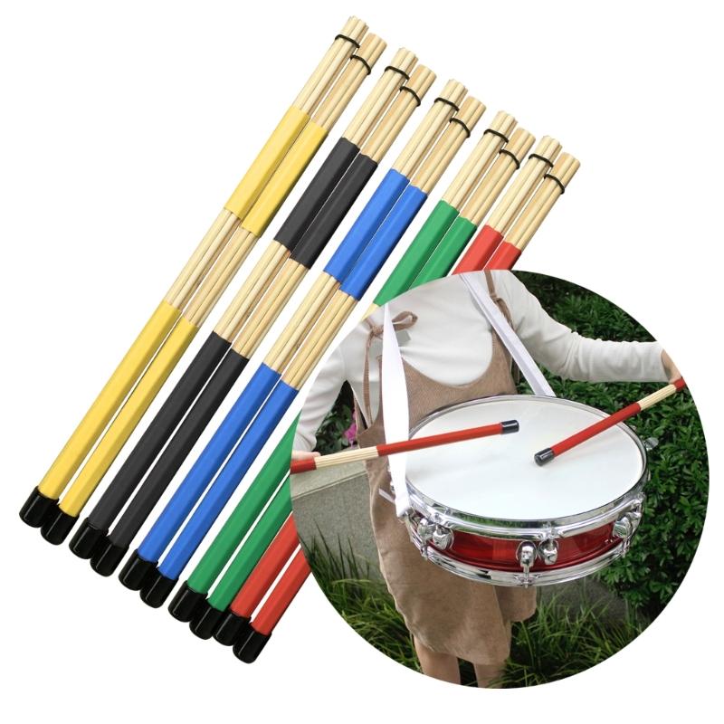 1 Pair Bamboo Drumsticks Brushes Multi-Rod Bundle Sticks for Folk Music