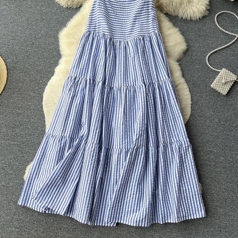 Stripes Summer Thin Loose Casual Sling Dress