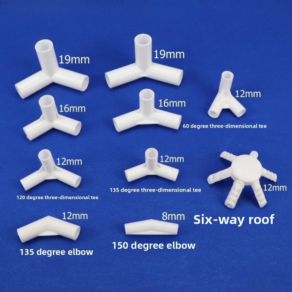 5 Stück 12mm PVC Gerade Winkel Kreuzverbinder Gelenk 60 90 120 135 Grad T-Verbinder PVC Rohrfitting DIY Zelt Befestigungsteile