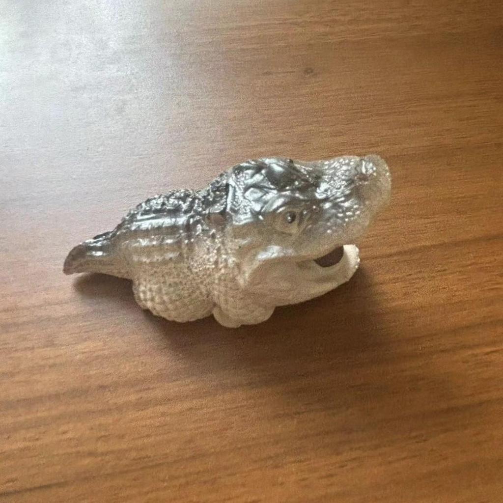 Charming Little Crocodile Tea Set Resin Ornament for Kids' Room