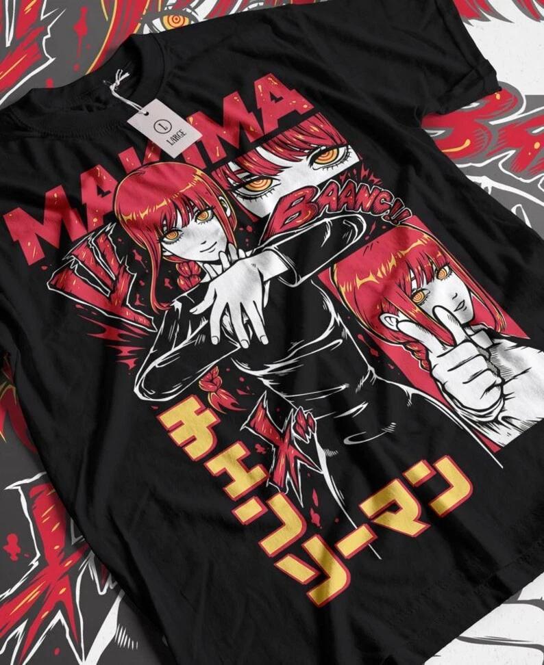 Anime Chainsawunisex Makima V2 Hiphop Black T Shirt Gift For Friends S