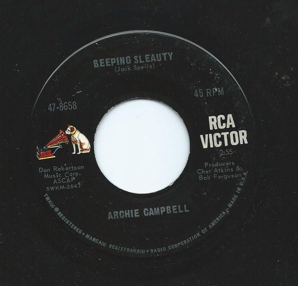 

7inch Record ARCHIE CAMPBELL - Beeping Sleauty / The Drunk 478658 RCA VICTOR 1965 US Country/Folk Used