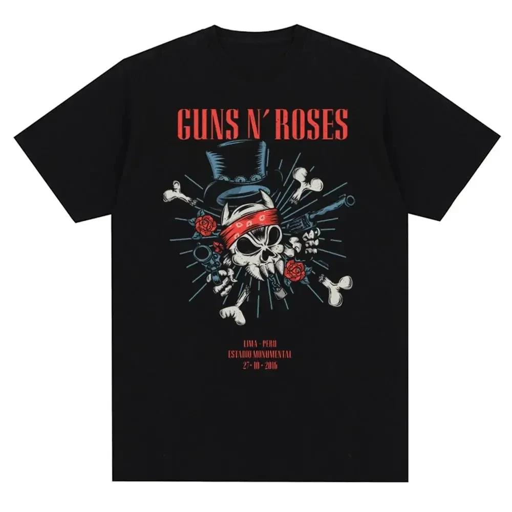Guns N Roses Graphic Print T Shirt Vintage Rock Band Streetwear Short Sleeve Fashion Crew Neck T Shirt Women Tshirt