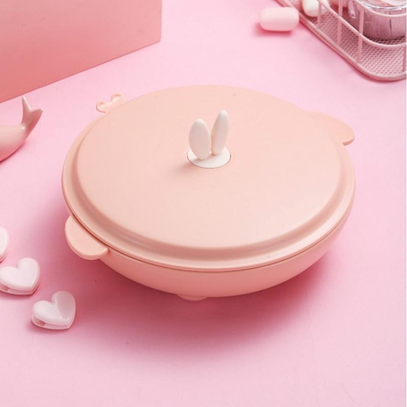 Household Portable Cute 304 Stainless Steel Children's Dinner Plate Grid Student Baby Tableware Rice Bowl Fast Food Plates