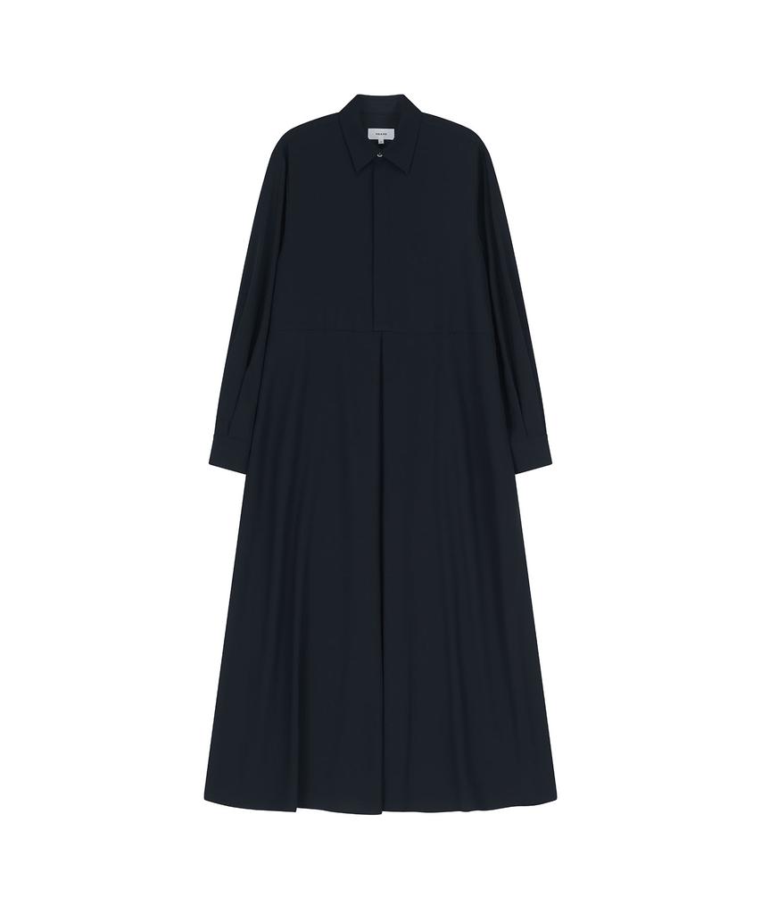 Visavi Long Sleeved Tunic Shirt Dress (Navy)
