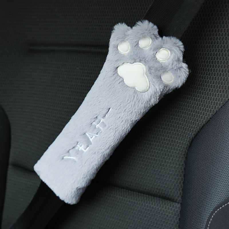 Cute Cat Paw Car Neck and Lumbar Support Headrest Pillow - Plush Backrest Decoration
